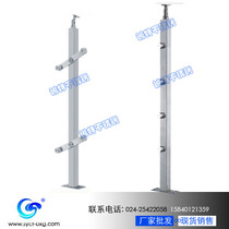 Stainless steel column staircase guardrail column Engineering home decoration column 38 square Tube clamp glass wear wire drawing