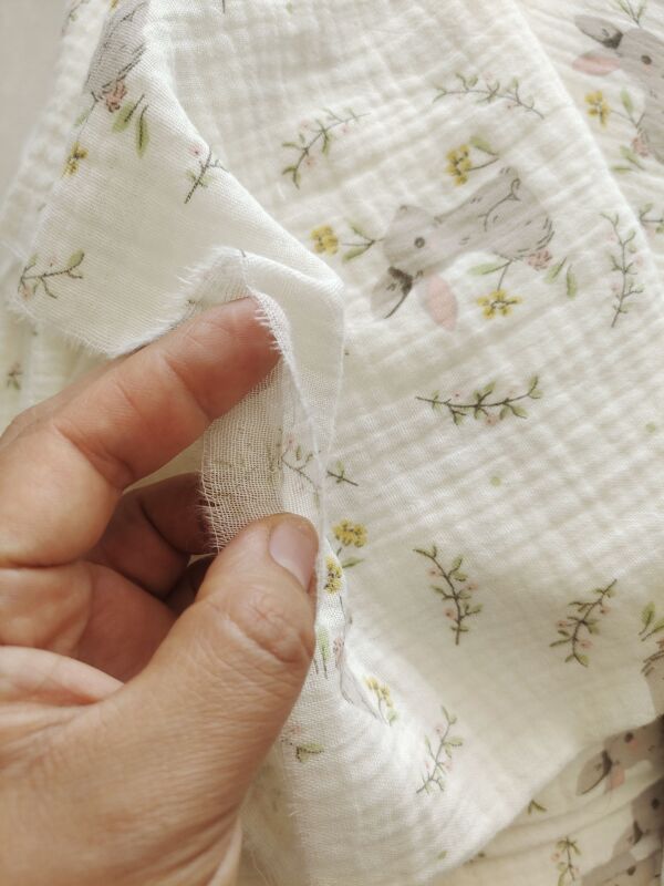 Baby-Grade a Class Plant-Dyed Double-Layer Gauze Washed Crinkle Fabric Baby Pajamas Bath Towel Summer Cooling Quilt Bed Sheet Material