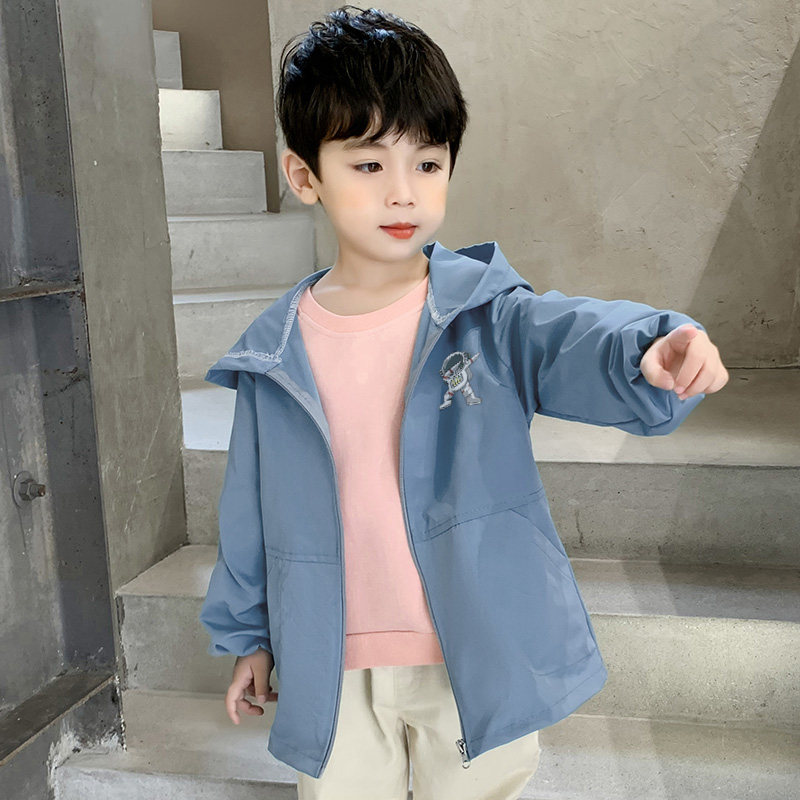 Children's hood apron long sleeve waterproof boy's jacket dirty shirt for children eating food clothes around autumn winter