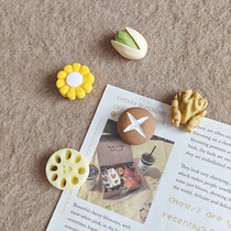 Food play thumbtack set cute creative cartoon I-shaped nails felt photo wall cork board tacks press nails ins