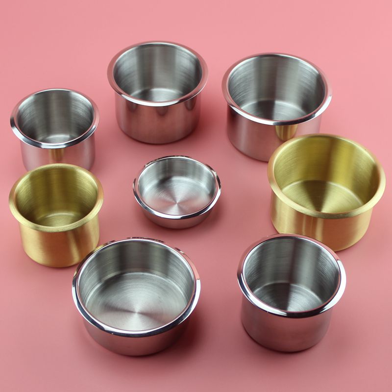 Large and small copper cup stainless steel Cola cup holder ashtray Texas poker table Entertainment game table accessories