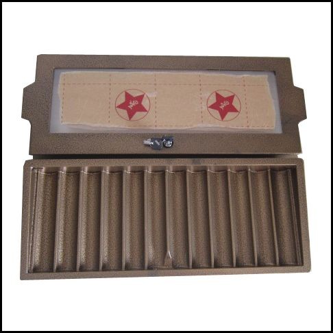 Texas Poker Table Special Iron Chips Tray 12 Plaid Bagle Chips Box Silver Color With Lock