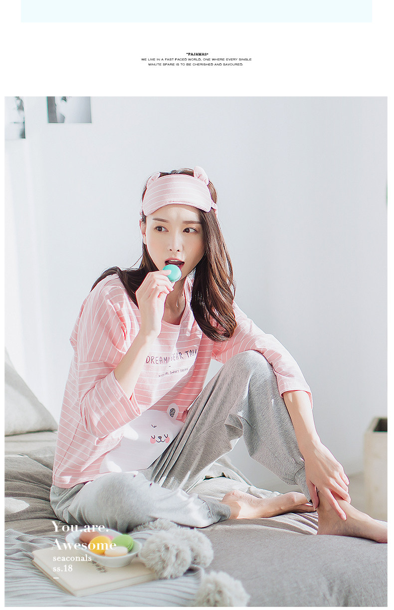 Pyjama pour femme en Coton à manches - Ref 2993042 Image 15