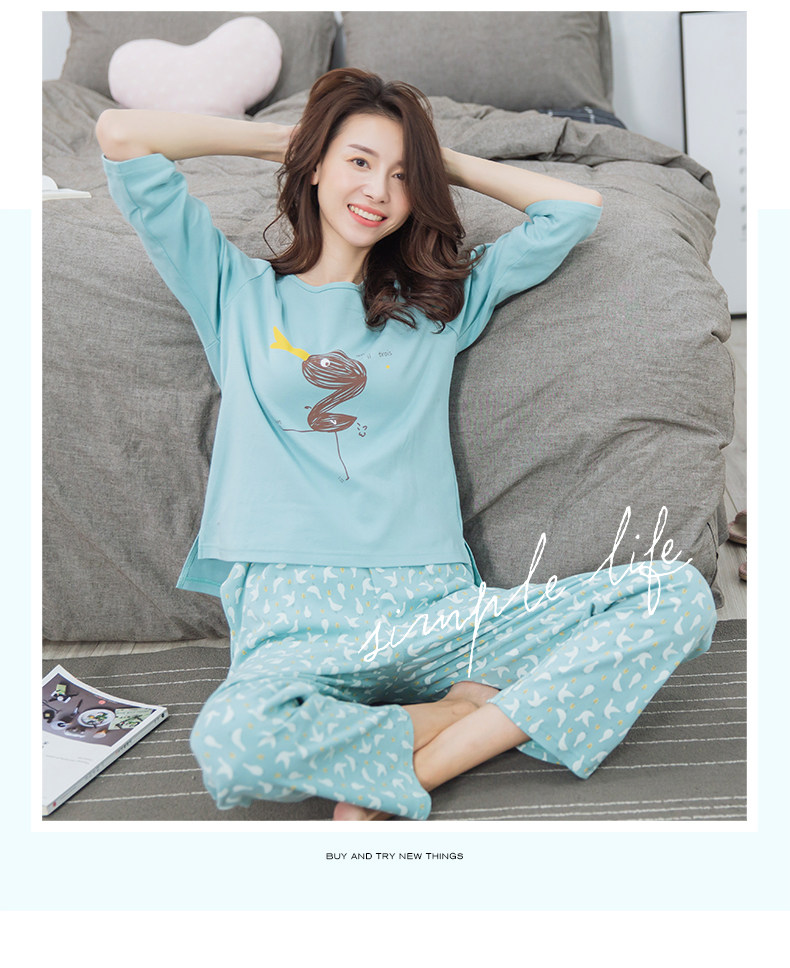 Pyjama pour femme en Coton à manches - Ref 2993059 Image 7