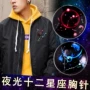 12 chòm sao sáng trâm nam phiên bản Nhật Bản và Hàn Quốc của xu hướng hip hop đơn giản pin sinh viên pin mặt dây huy hiệu nhỏ - Trâm cài huy hiệu