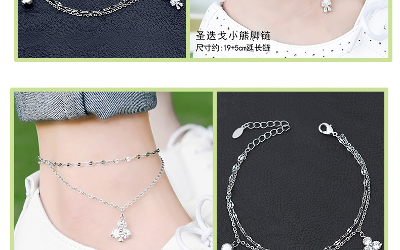 Thời trang tổng hợp pha lê vòng chân nữ Hàn Quốc phiên bản của sinh viên đơn giản Sen loạt tươi retro hoang dã trang sức nữ mô hình chuông