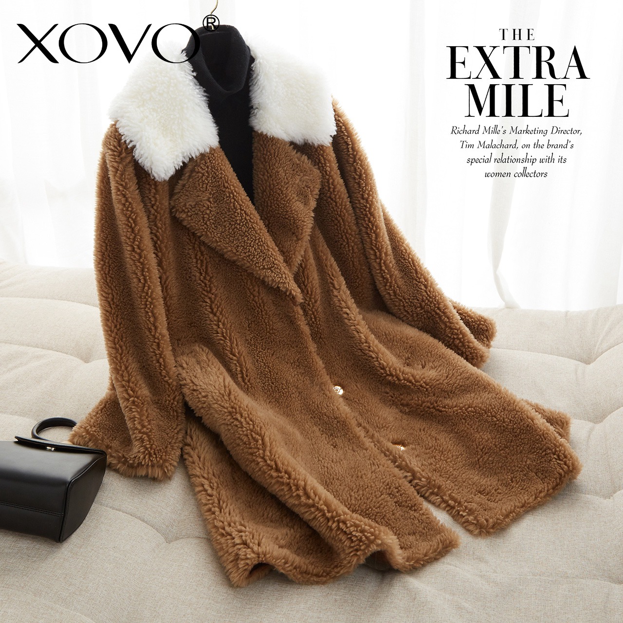 Manteau de fourrure femme XOVO - Ref 3171807 Image 1