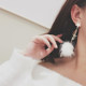 Internet celebrity super fairy same style star tassel earrings Korean temperament versatile long white fur ball earrings earrings for women