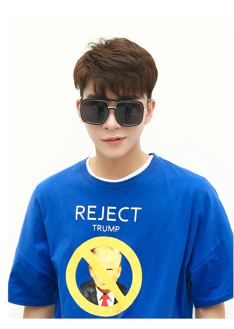 Lệ phí đỏ Qiming với kính retro vuông phẳng gương nam và nữ khung lớn phẳng gương trang trí mắt hipster mắt kính chống ánh sáng xanh