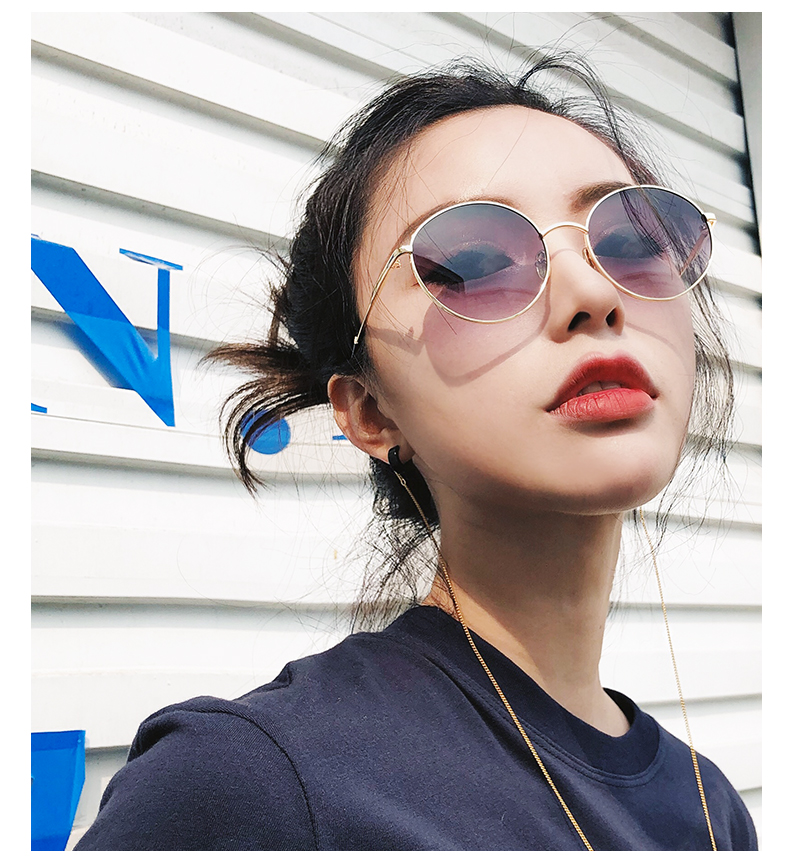Kính râm retro tròn mới 2018 kính râm nữ phiên bản Hàn Quốc của khuôn mặt nhỏ với kính đeo mắt có thể được trang bị cận thị mắt kính shady