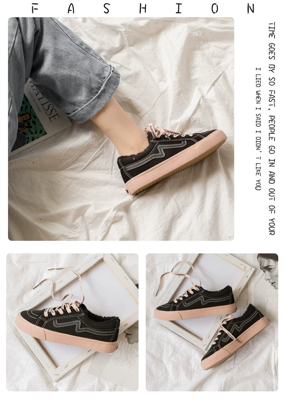品 加 2018 mới hai đôi giày cotton siêu cháy cổng gió gió retro giày nữ