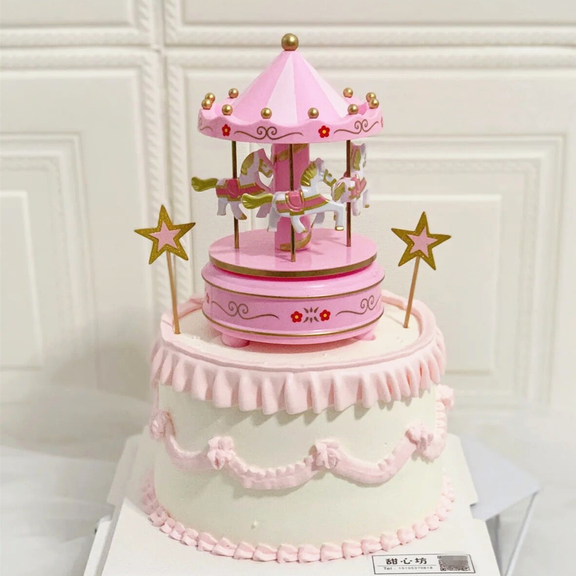 Bake Birthday Cake Decoration Pendulum carousel Musical box Children's gift party clockwork Eight soundbox accessories-Taobao
