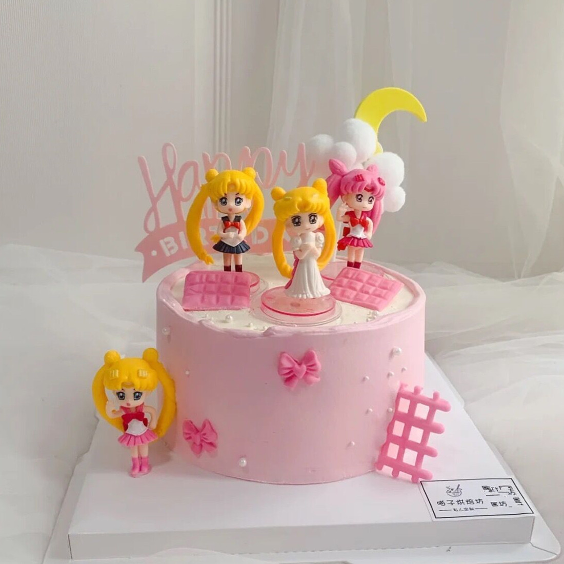 Girl Girl Girl Birthday Cake Decoration Swing Accessories Beauty Less Female Warrior Combo Four Loaded Months Wild Rabbit Water Ice Moon Plugin