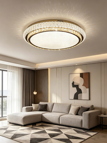 Atmospheric Living Room Lamp, Light Luxury Bedroom Ceiling Lamp, Modern Simple New Style Crystal Luxury Round Dining Room Lamp, Zhongshan