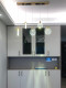 Restaurant Chandelier with Three Heads, Creative Light Luxury Crystal Bar Counter Long Line Lamp, Trendy Minimalist Dining Table Strip Light, Modern Simple
