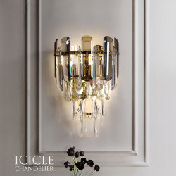 Light Luxury Crystal Wall Lamp, Simple Bedroom Bedside Lamp, Living Room Sofa Grille Background Wall, Staircase Aisle Creative Wall Lamp