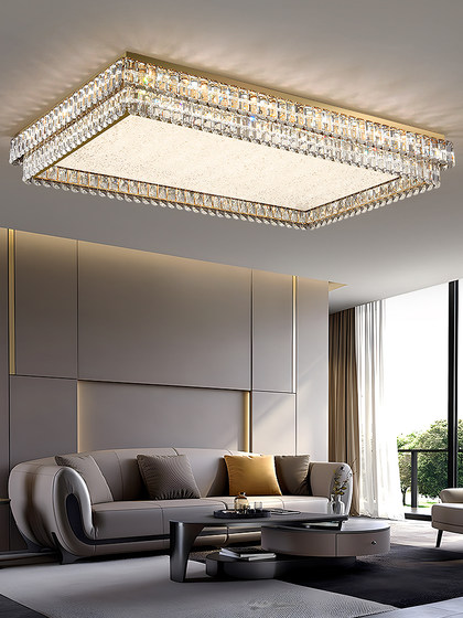 Italian-Style Living Room Lamp, Luxurious Crystal Ceiling Lamp, Modern and Simple, High-End, Light Luxury, Elegant Villa Lighting for Living and Dining Rooms
