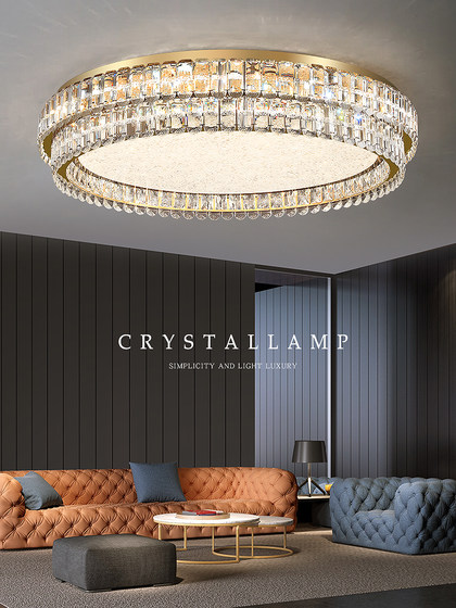 Italian-Style Living Room Lamp, Luxurious Crystal Ceiling Lamp, Modern and Simple, High-End, Light Luxury, Elegant Villa Lighting for Living and Dining Rooms