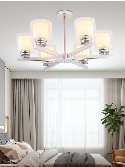 Nordic Living Room Chandelier Modern Minimalist Elegant Led Creative Dining Room Bedroom Lamp Glass Chandelier