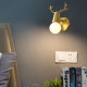 Light Luxury Bedroom Bedside Wall Lamp, All-Copper Antler Lamp, Living Room Tv Background Wall Lamp, Corridor Aisle Creative Wall Lamp