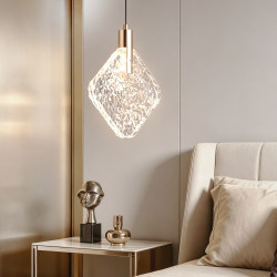 Italian-Style Minimalist Light Luxury Single-Head Pendant Light for Bedroom Bedside, Living Room Background Wall, Partition, Entryway, and Hallway