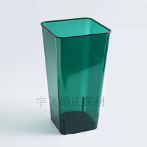 Glass blue transparent flower bucket Crystal flower bucket Acrylic plastic bucket Hydroponic flower arrangement bucket Vase Wake-up flower bucket