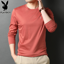 Playboy mercerized cotton T-shirt men long sleeve autumn round neck solid color base shirt clothes trend