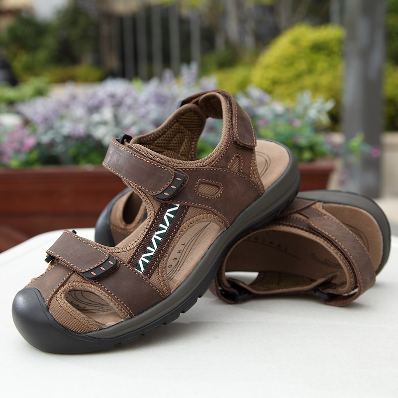 Teenagers 11 middle and big children 13 Baotou leather sandals boys primary and secondary school students 15 years old boys 2021 summer new