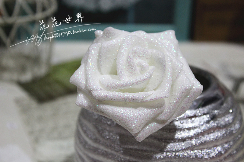 Mô phỏng hoa hồng pha lê 8cm quỷ xanh Ji Kim Hoa đầu long lanh 36 que tự làm bó hoa chất liệu - Hoa nhân tạo / Cây / Trái cây cây giả