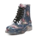 Giày trong suốt pha lê thạch mưa ống ngắn Phiên bản Hàn Quốc của Martin rain boots nữ Giày hoa mưa cổ điển phẳng với giày nước cao su