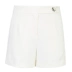 Trung tâm mua sắm Desainis với cùng một chiếc quần thẳng trắng cao eo giản dị kết cấu quần short đi lại nữ - Quần short