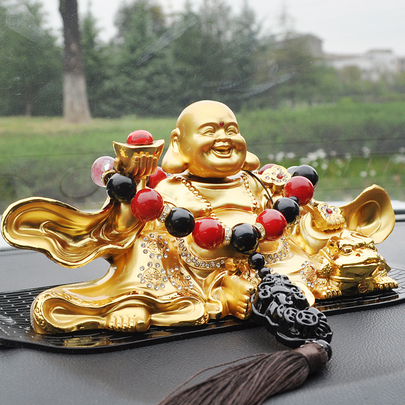 Suitable for Land Rover Lincoln Maserati Car Maitreya Buddha Perfume Seat Ornament High-end Buddha Statue Car Decoration Car Interior Accessories