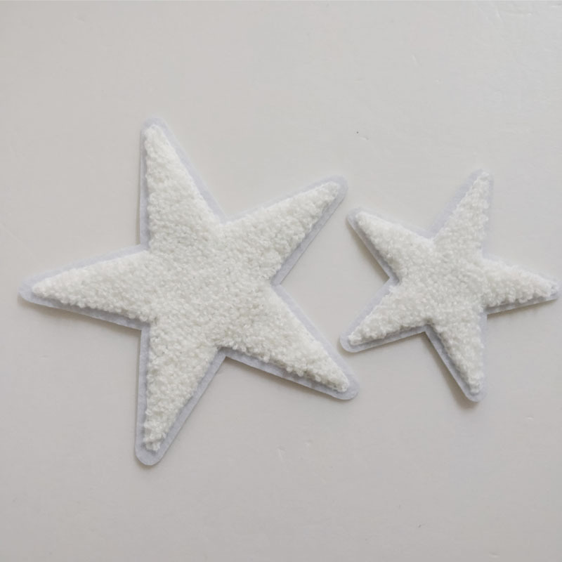 Towel Embroidery Patch Star Patch White Five-Pointed Star Patch Hole Patch Applique T-Shirt Sweatshirt Sweater Clothing Accessories Decoration