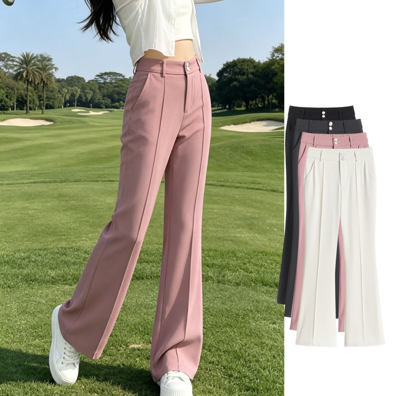 Women's Golf Pants High-Waisted Stretchy Quick-Dry Breathable Slimming Flared Pants Wrinkle-Resistant Drapey Ice Silk Golf Pants Women's Golf Pants High-Waisted Stretchy Quick-Dry Breathable Slimming Flared Pants Wrinkle-Resistant Drapey Ice Silk Golf Pants