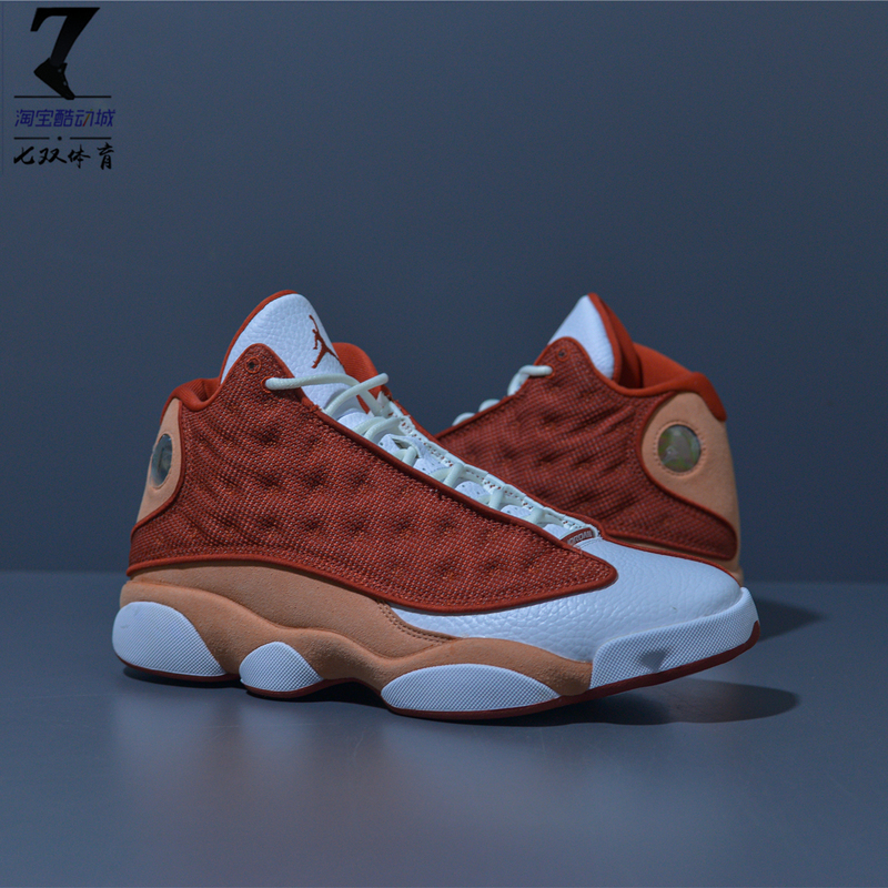 Air Jordan 13 Aj13 Orange and White Men's Casual Retro High-Top Practical Basketball Shoes Dj5982-601