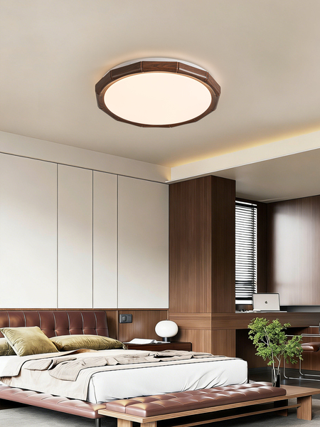 Vintage-Style Bedroom Ceiling Light, Retro New Chinese Style, Full Spectrum Eye-Protection, Retro Master Bedroom Ultra-Round Study Lamp R335