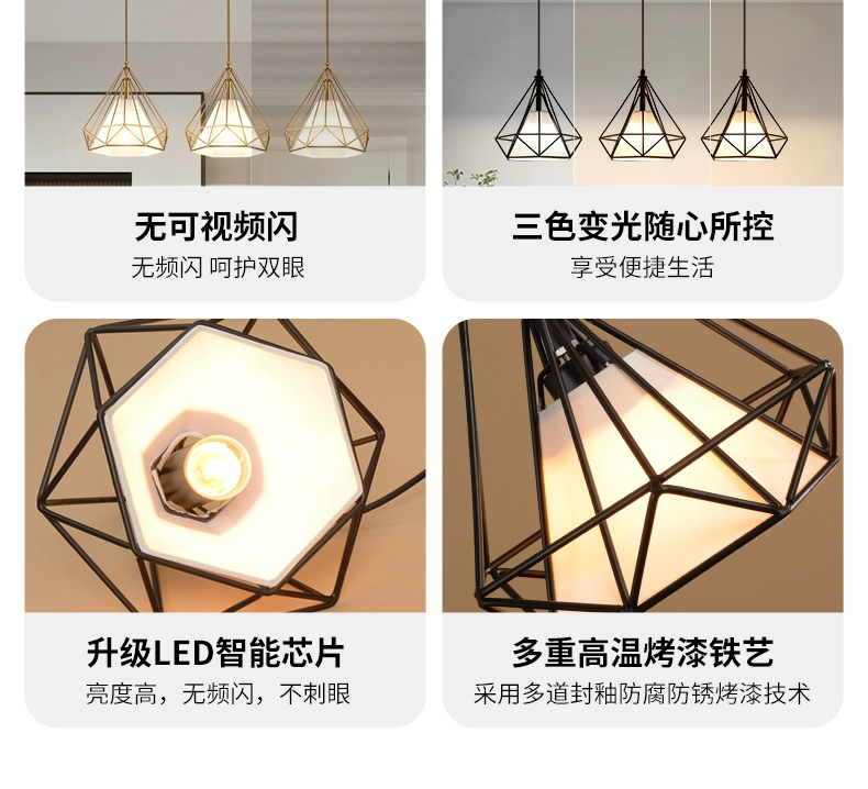 Nhà hàng đèn chùm hiện đại đơn giản ba đầu đèn bàn ăn ánh sáng sang trọng phòng ăn thanh đèn sáng tạo nhà mới nhà hàng đèn