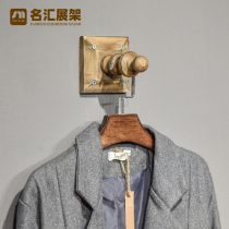 Clothing store hanger display rack Solid wood shelves are hanging on the wall point hanging vintage childrens clothing womens bag hook wall hanging