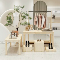 Clothing store solid wood Nakajima display stand shoes bag shop table in the middle of the table ornaments flower shop running water table window