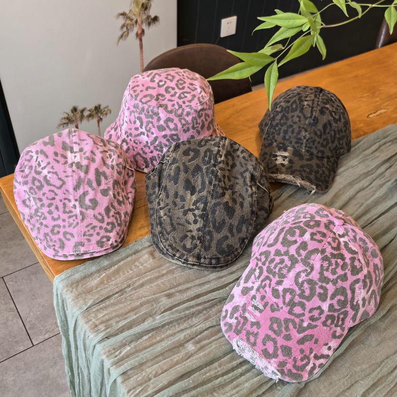 Collection of Women's Hats: Leopard Print Baseball Cap, Versatile Casual Fashion Forward Cap, Fisherman Hat, Curved Brim Hat, New Trendy Sunshade Hat