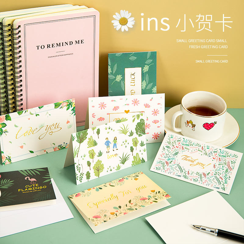 Cute toast with small cards Mini small cards Birthday Cards Blank Can Be Handwritten Handmade Homemade Diy Creative Postcards Ins minimalist Arts and Ins Wind 520 Valentine's Day message cards