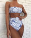 New Bandeau Bikini Women's High Waist Printed Split Swimsuit European and American Popular Swimwear Sexy Swimwear Hot Sale 2019