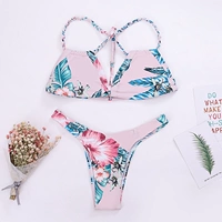 2018 mới AliExpress bùng nổ áo ba lỗ in hoa áo tắm gợi cảm bikini BIKINI Ms. váy tắm biển đẹp