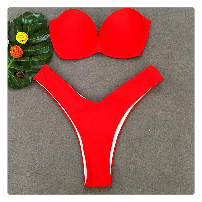 AliExpress 2018 mới rắn màu thép tấm bikini áo tắm châu Âu và Mỹ phụ nữ đồ bơi bikini da báo gợi cảm đồ bơi nữ