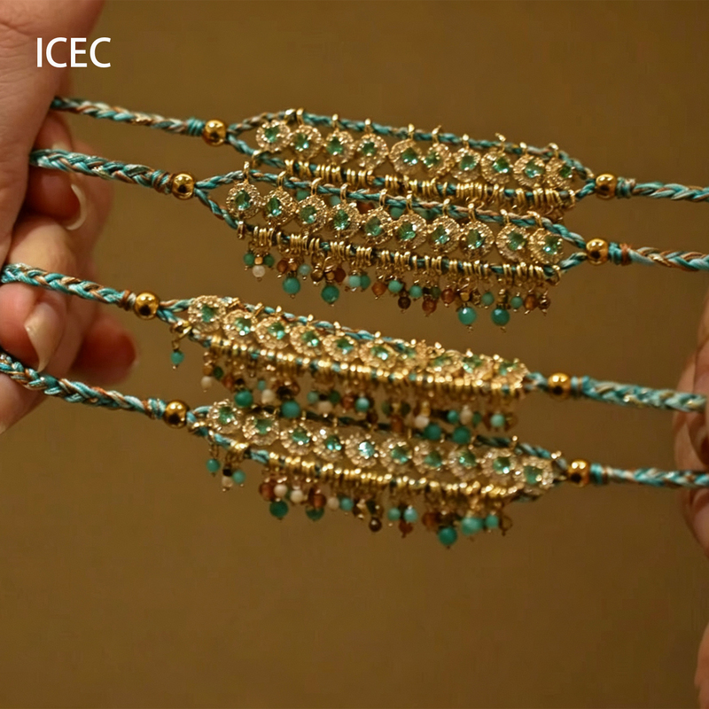 Purely Hand-Woven Blue and Gold Beaded Bracelet with a Bohemian Vibe, Fashionable, Exquisite and Versatile, Elegant Hand Jewelry