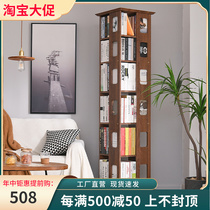 Rotating Bookshelves 360 Degrees Bookcase Collection Bookcase Students Home children log minimalist creative floor shelves