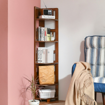 Full solid wood bookshelf floor corner cabinet rack narrow wall corner headboard corner living-room multilayer side small bookcase