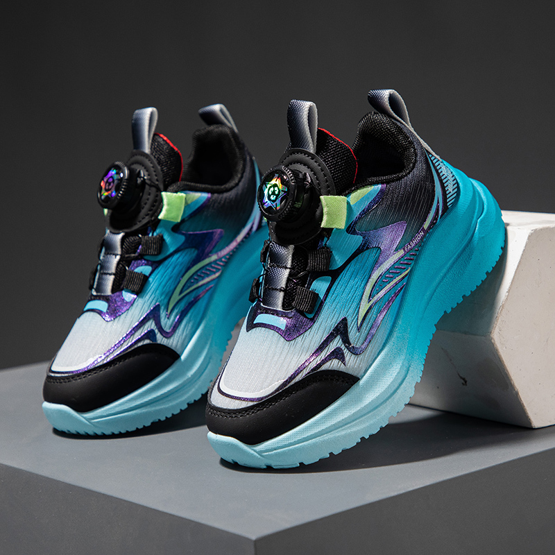 Boys' Sports Shoes Breathable Mesh Spring and Autumn Trendy 2026 New Model Rotary Buckle Basketball Shoes Soft Sole Little Boys' Running Shoes Boys' Sports Shoes Breathable Mesh Spring and Autumn Trendy 2026 New Model Rotary Buckle Basketball Shoes Soft Sole Little Boys' Running Shoes
