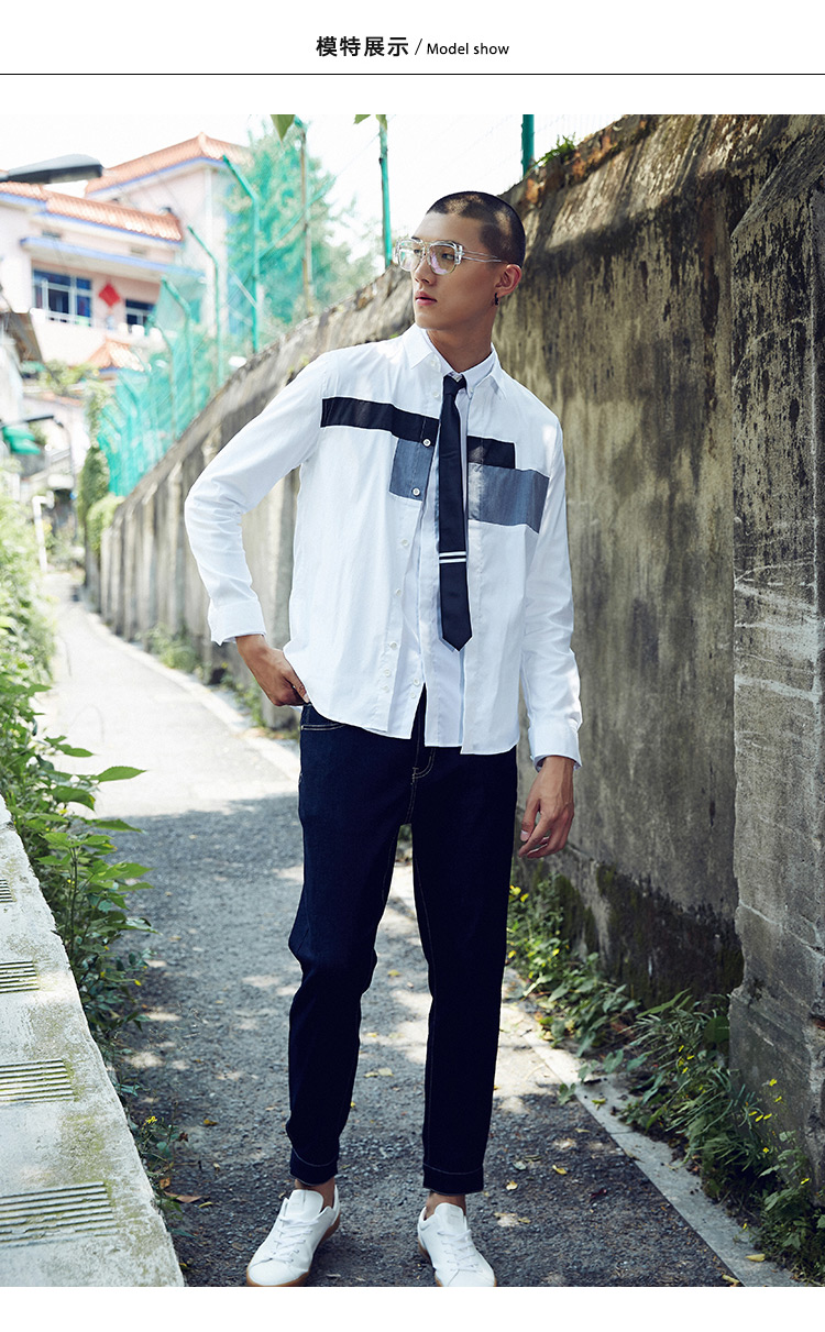 Áo sơ mi nam tay dài 2018 xuân hè mới thời trang Hàn Quốc Slim hit màu inch giản dị áo sơ mi nam áo sơ mi nữ kiểu