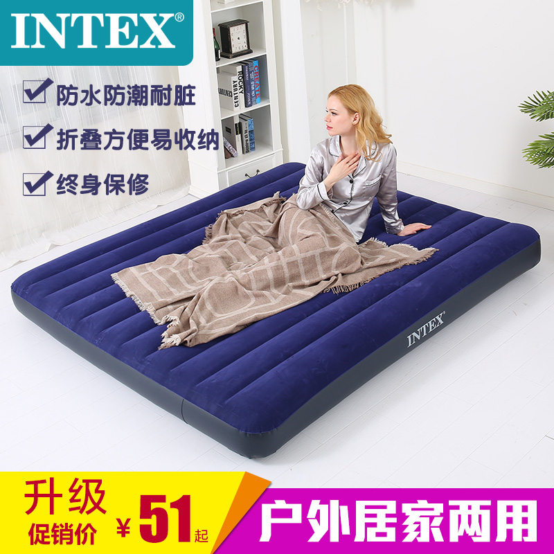 INTEX inflatable bed Air cushion bed for two people with extra large single inflatable mattress thick outdoor portable bed